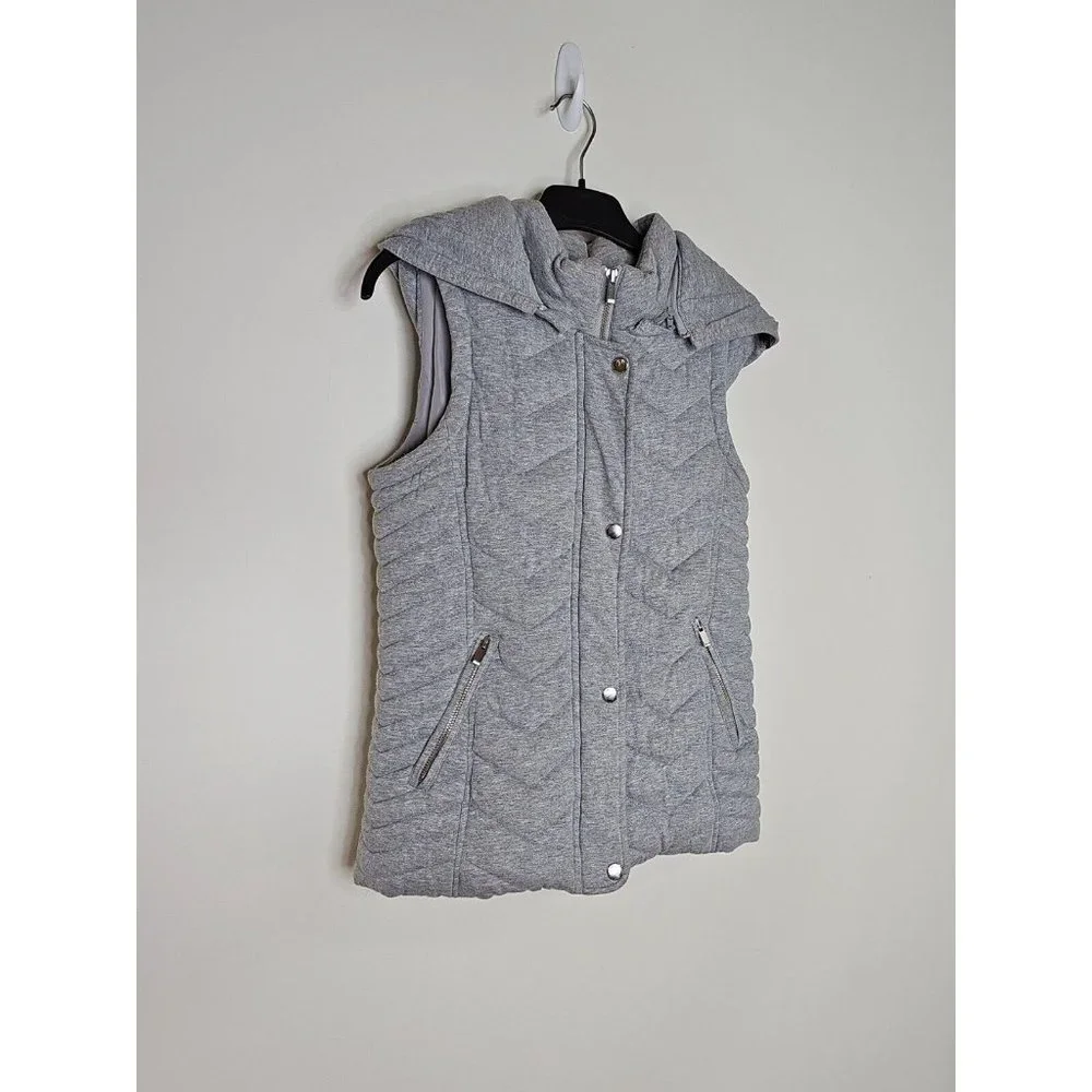SEED HERITAGE quilted vest women's size 6 removeable hood grey padded puffer - Picture 5 of 11
